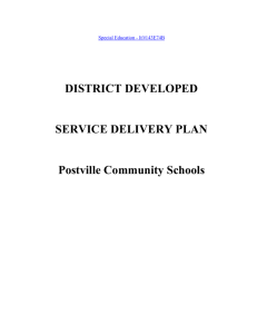 Special Education Delivery Plan 2014-15