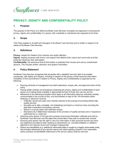 privacy, dignity and confidentiality policy