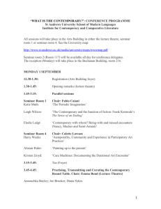 `WHAT IS THE CONTEMPORARY?`: CONFERENCE PROGRAMME