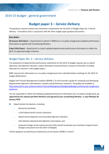 Budget Paper No. 3 – Service Delivery