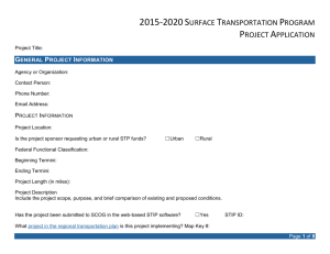 Surface Transportation Program (STP) selection criteria