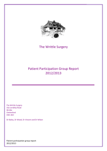 The Writtle Surgery PPG Report 2012