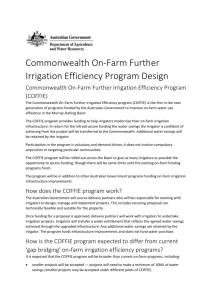 Commonwealth On-Farm Further Irrigation Efficiency Program Design