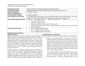 Impacts of Mining to the Marine Ecosystems of Rapu