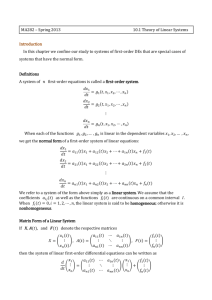 10.1 Theory of Linear Systems