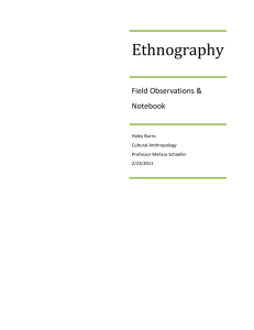 Anth1010 - Ethnography project
