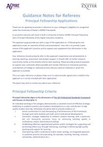 Guidance Notes for Referees Principal Fellowship Applications