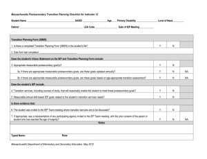 Massachusetts Postsecondary Transition Planning Checklist for