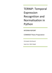 TERNIP: Temporal Expression Recognition and Normalisation in