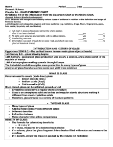 CHART: Glass Evidence, C.14 TEACHER COPY