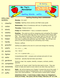Spelling Words: suffix