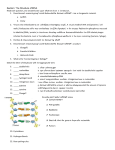 Section: The Structure of DNA Read each question, and answer
