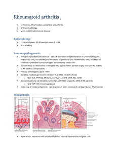 Rheumatoid arthritis - Ipswich-Year2-Med-PBL-Gp-2