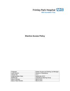 Elective Access Policy - Frimley Park Hospital