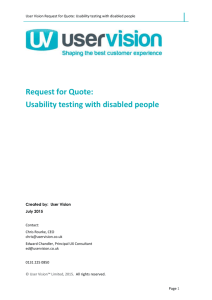 User Vision RFQ Usability Testing with Disabled People