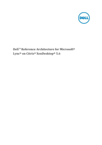 Dell Reference Architecture for Microsoft Lync on