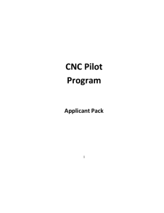 CNC Pilot Program Applicant Packet