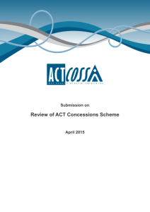 Review of ACT Concessions Scheme