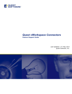 vWorkspace Connectors Feature Support Guide