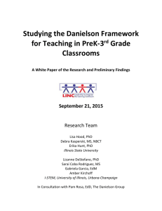 Studying the Danielson Framework for Teaching in PreK