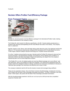 Navistar Offers ProStar Fuel Efficiency Package - Tri