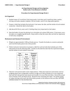 Experimental Design Procedures - Volunteer State Community