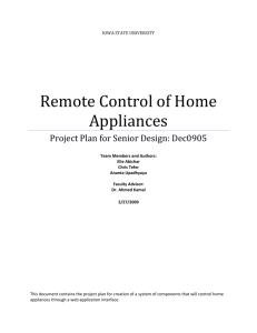 Remote Control of Home Appliances - ECpE Senior Design