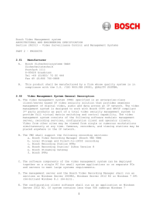 Bosch VMS A&E Specifications