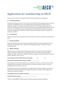 Application for membership in AECO