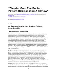 A. Approaches to the Doctor-Patient Relationship