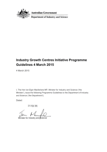 Industry Growth Centres Initiative Programme