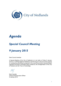 2015 Special Council Meeting Agenda