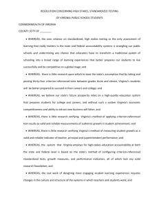 Sample School Board Resolution on High Stakes Testing