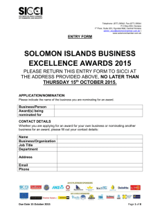 the Solomon Islands Business Excellence Awards 2015