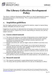 The Library Collection Development Policy