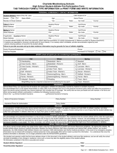 CMS HS Athletic Pre-Participation Form