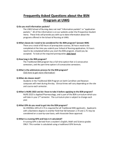 Frequently Asked Questions about the BSN Program at UWG
