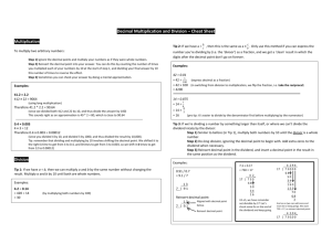 Revision Aid: Decimal Multiplication & Division Cheatsheet