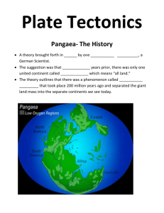Plate Tectonics Pangaea- The History