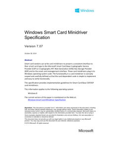 Appendix C. Overview of the Windows Inbox Smart Card Minidriver