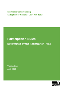 Participation Rules Version 1 - Department of Transport, Planning