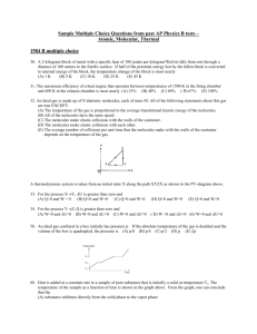 Sample Multiple Choice Questions from past AP Physics B tests