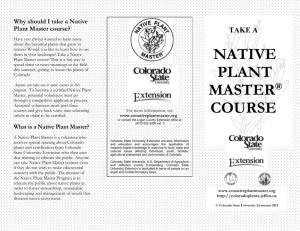 Native Plant Master Brochure - Colorado State University Extension