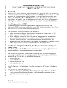 Policy Concept on Civil Rights Rules (40 T.A.C. Chapter 819)