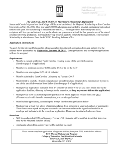 The James H. and Connie M. Maynard Scholarship Application