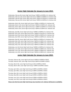 Junior High Calendar for January to June 2015.