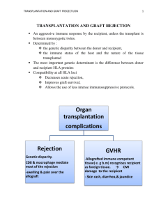 transplantation and graft rejection