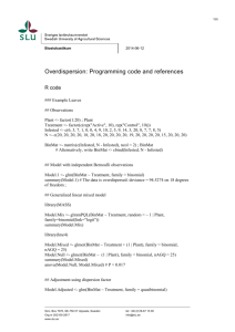 Overdispersion: Programming code and references
