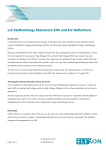 LLF Methodology Statement EHV and HV Definitions