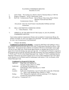 PLANNING COMMISSION MINUTES December 20, 2012 Call to